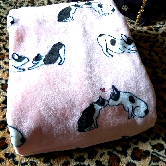 🐾French Bulldog Blanket Plush Throw Pink - Picture 2 of 9